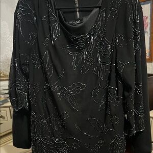 Elegant Black Beaded Women's dress